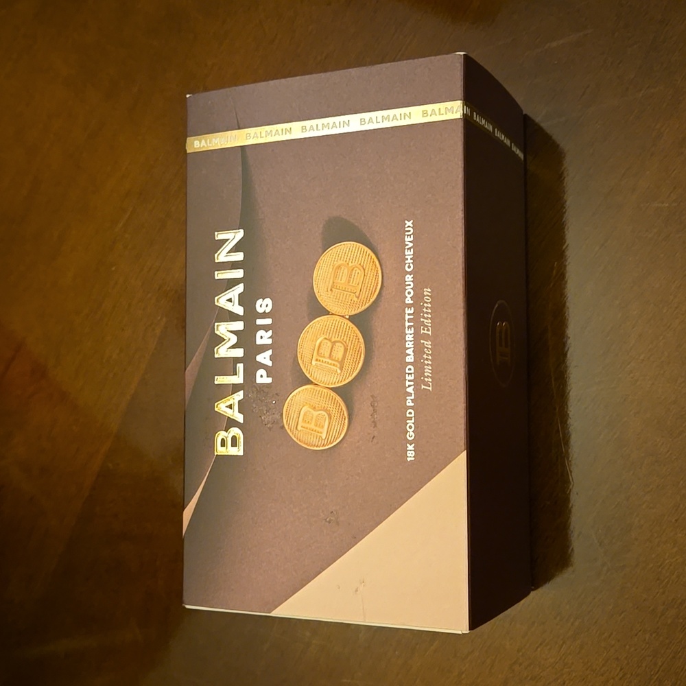 Balmain 18k gold plated barrette limited edition